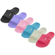 W7713L-A - Wholesale  Women's "EasyUSA" The Most Comfortable Slide Open Toe Soft Sandals ( *Asst. Black, Lt.Blue, Lt. Pink, Lavender, Ivory And Coral )
